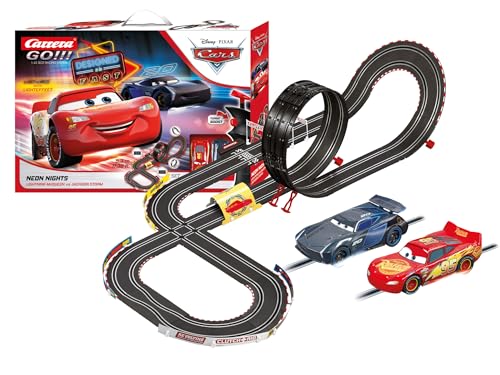 Carrera- Disney: Pixar Cars-Neon Nights The Movie Juego con Coches, Multicolor, Talla única (20062477)