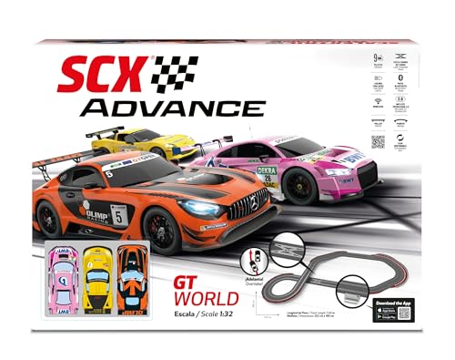 Scalextric - Circuito ADVANCE - Pista de Carreras Completa - 3 coches y 2 mandos 1:32 (GT World)